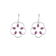 Created Pink Sapphire Fashion Earrings in Sterling Silver - jewelerize.com