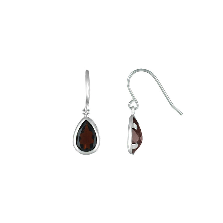 Garnet Dangle Earrings in Sterling Silver - jewelerize.com