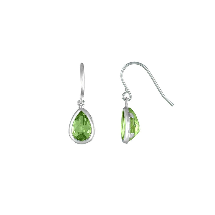 Peridot Dangle Earrings in Sterling Silver - jewelerize.com