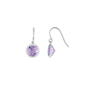 Pink Amethyst Dangle Earrings in Sterling Silver - jewelerize.com