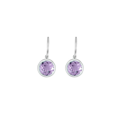Pink Amethyst Dangle Earrings in Sterling Silver - jewelerize.com