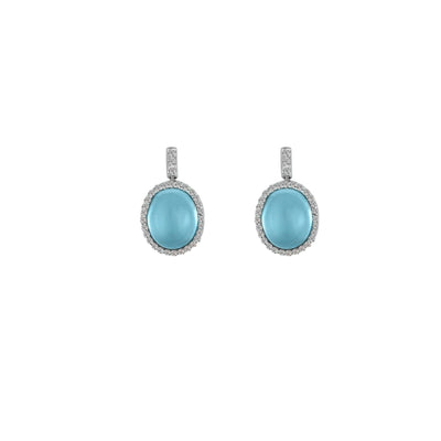 Blue Topaz and Diamond Accent Earrings - jewelerize.com