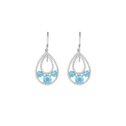 Blue Topaz and Created White Sapphire Dangle Earrings - jewelerize.com