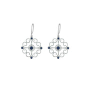 Blue Sapphire and Diamond Accent Earrings in Silver - jewelerize.com