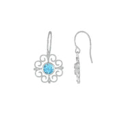 Blue Topaz and Diamond Accent Fashion Earrings in Silver - jewelerize.com