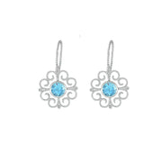 Blue Topaz and Diamond Accent Fashion Earrings in Silver - jewelerize.com