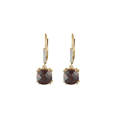 Garnet and Diamond Accent Dangle Earrings in 10K Rose Gold - jewelerize.com
