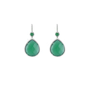 Green Onyx Dangle Fashion Earrings In Sterling Silver - jewelerize.com