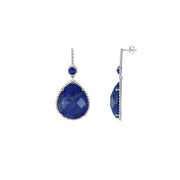 Lapis Lazuli Dangle Fashion Earrings In Sterling Silver - jewelerize.com