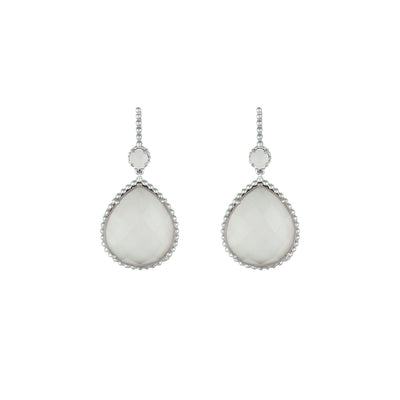 Rose Quartz Dangle Fashion Earrings In Sterling Silver - jewelerize.com