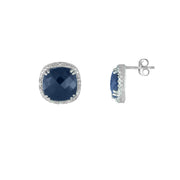 Genuine Sapphire and Diamond Accent Stud Earrings - jewelerize.com