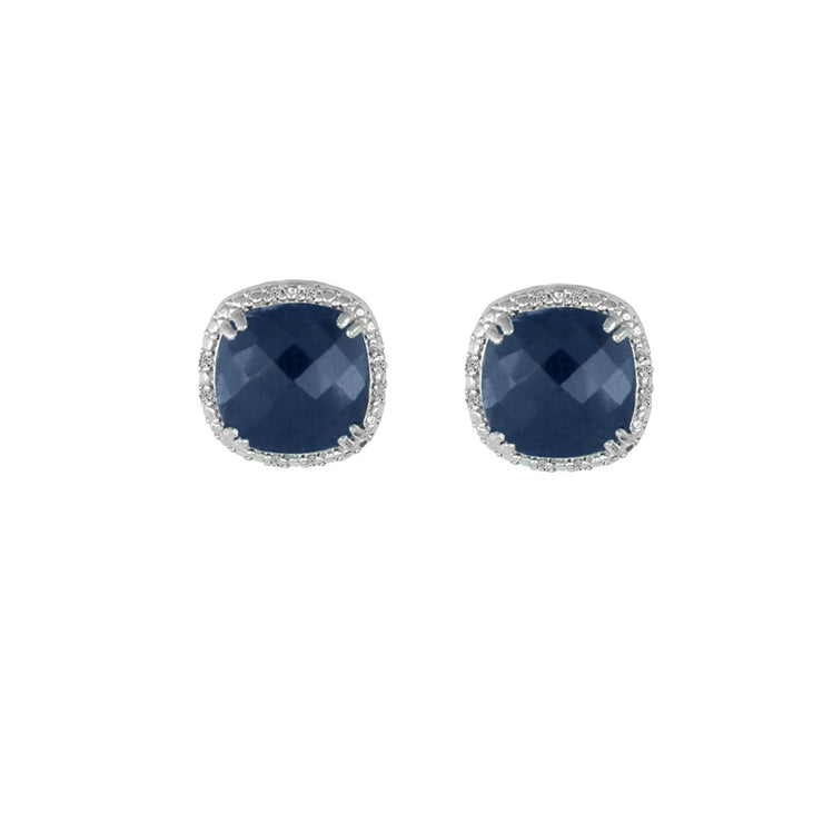 Genuine Sapphire and Diamond Accent Stud Earrings - jewelerize.com