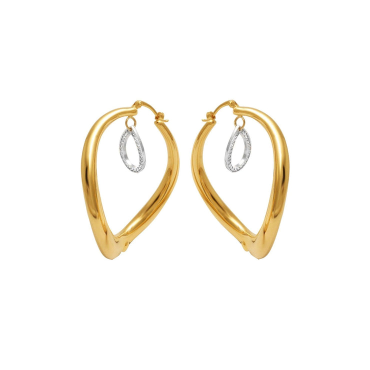 14K Yellow Gold and Diamond Innovoro® Lightweight Hoop Earrings - jewelerize.com