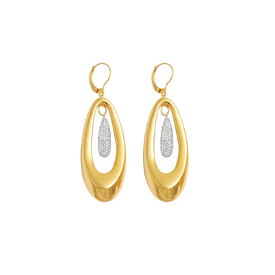 14K Yellow Gold and Diamond Innovoro® Lightweight Dangle Earrings - jewelerize.com