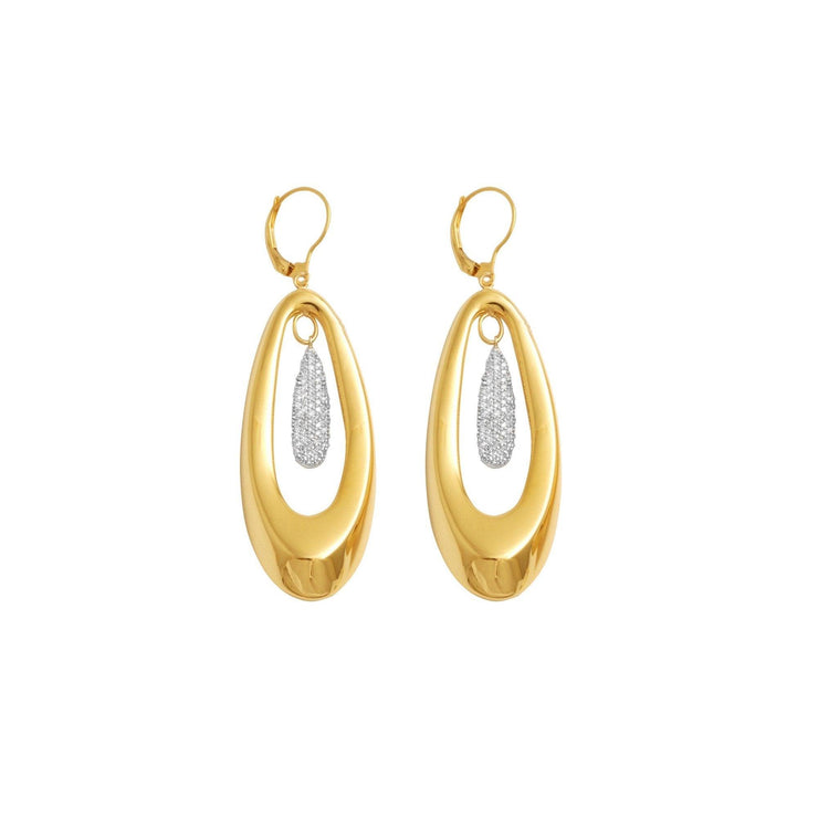 14K Yellow Gold and Diamond Innovoro® Lightweight Dangle Earrings - jewelerize.com