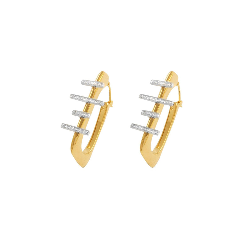 14K Yellow Gold and Diamond Innovoro® Lightweight Hoop Earrings - jewelerize.com