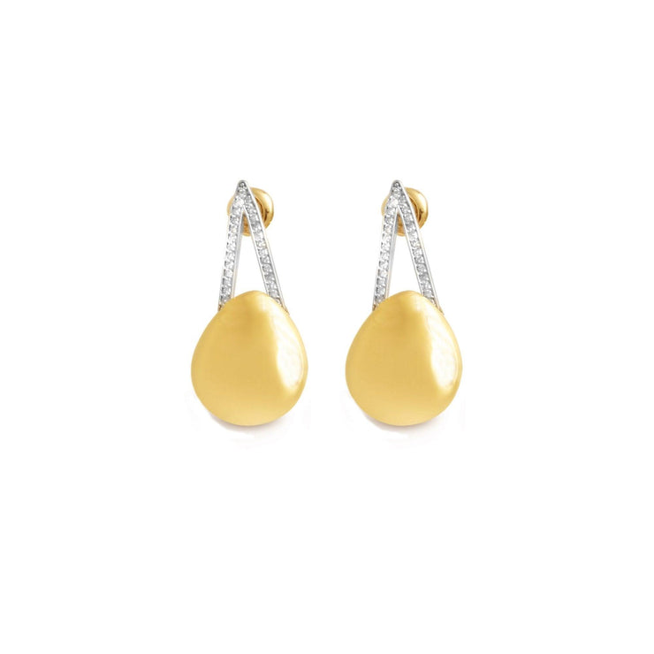 14K Yellow Gold and Diamond Innovoro® Lightweight Fashion Earrings - jewelerize.com