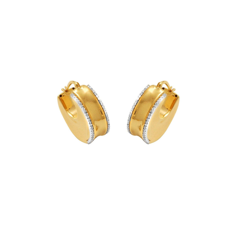 14K Yellow Gold and Diamond Innovoro® Lightweight Huggy Earrings - jewelerize.com