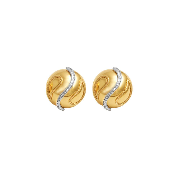 14K Yellow Gold and Diamond Innovoro® Lightweight Stud Earrings - jewelerize.com