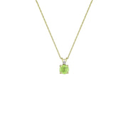 Peridot Necklace - Peridot & Diamond Accent Stud Pendant in 10k Yellow Gold - jewelerize.com