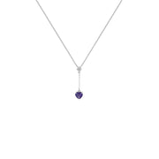 Amethyst Necklace - Amethyst Heart & Diamond Accent Pendant - jewelerize.com