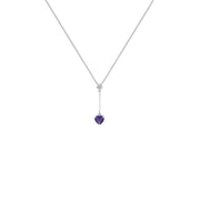 Amethyst Necklace - Amethyst Heart & Diamond Accent Pendant - jewelerize.com