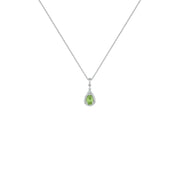 Peridot and Diamond Accent Pendant in Sterling Silver - jewelerize.com