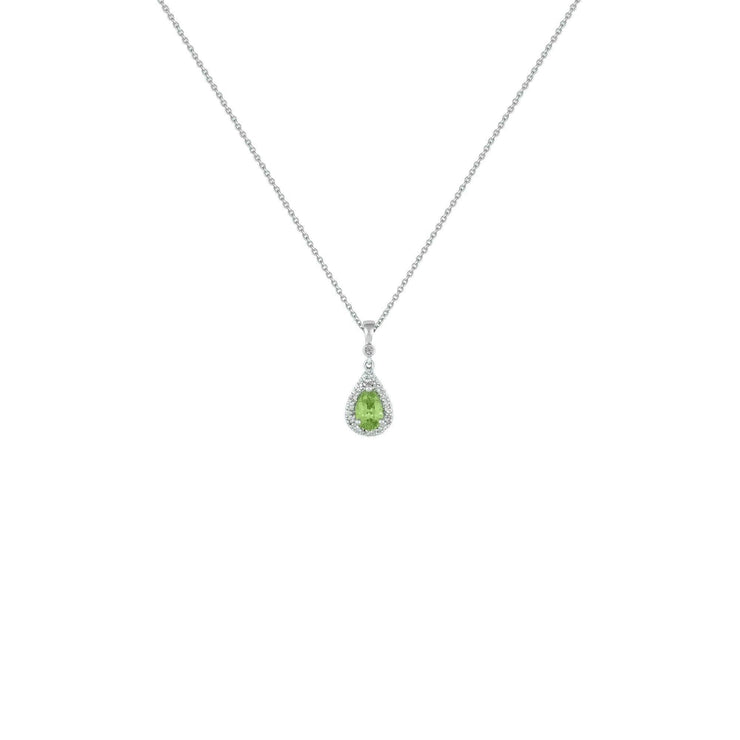Peridot and Diamond Accent Pendant in Sterling Silver - jewelerize.com