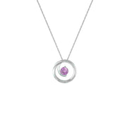 Created Pink Sapphire and Diamond Accent Fashion Pendant in 10K White Gold - jewelerize.com