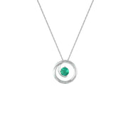 Created Emerald and Diamond Accent Fashion Pendant in 10K White Gold - jewelerize.com
