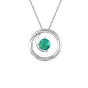 Created Emerald and Diamond Accent Fashion Pendant in 10K White Gold - jewelerize.com