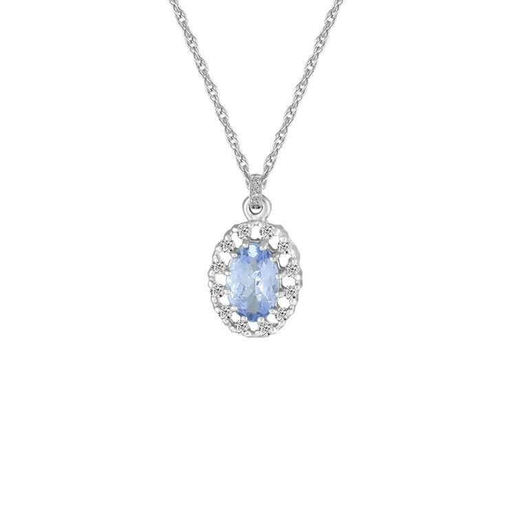 Tanzanite and Diamond Fashion Pendant in 10K White Gold - jewelerize.com