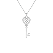 Diamond Accent Heart Key Pendant in Sterling Silver - jewelerize.com