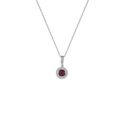 Ruby and Diamond Accent Fashion Pendant in 10K White Gold - jewelerize.com