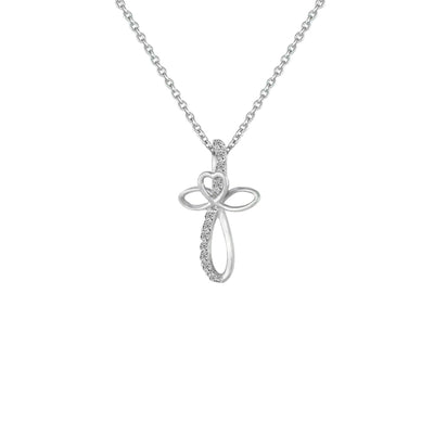 Diamond Accent Cross Pendant in Sterling Silver - jewelerize.com