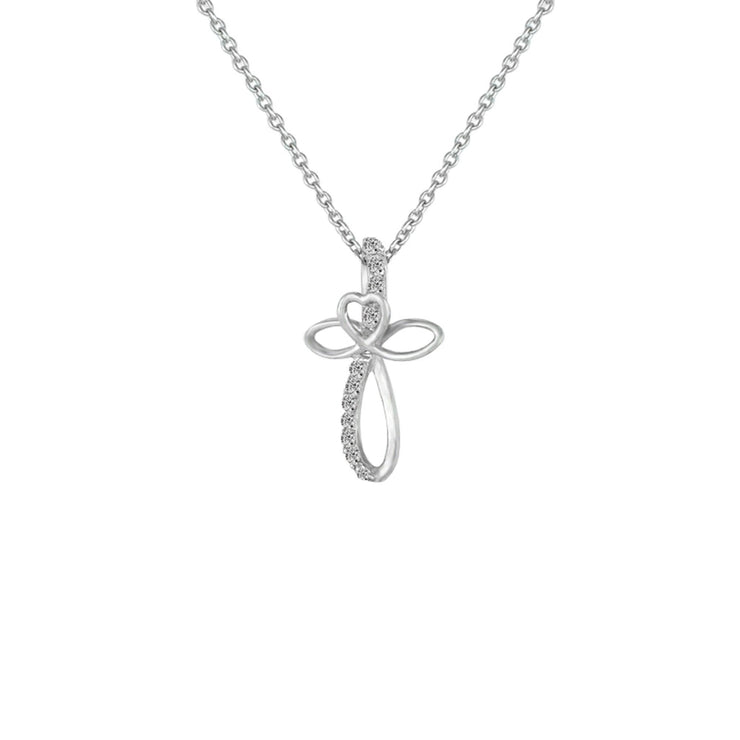 Diamond Accent Cross Pendant in Sterling Silver - jewelerize.com