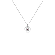 Ruby and Diamond Accent Heart Pendant in Sterling Silver - jewelerize.com