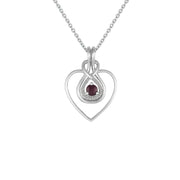 Ruby and Diamond Accent Heart Pendant in Sterling Silver - jewelerize.com