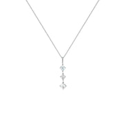 White Topaz and Diamond Accent Drop Pendant in Silver - jewelerize.com
