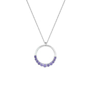 Graduated Amethyst Pendant in 10K White Gold - jewelerize.com