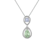 Green Amethyst and Pink Amethyst Fashion Drop Pendant in Silver - jewelerize.com