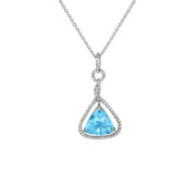 Blue Topaz and Diamond Accent Fashion Pendant in Silver - jewelerize.com