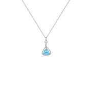 Blue Topaz and Diamond Accent Fashion Pendant in Silver - jewelerize.com