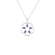 Amethyst and Diamond Accent Fashion Pendant in Silver - jewelerize.com