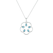 Blue Topaz and Diamond Accent Fashion Pendant in Silver - jewelerize.com