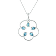 Blue Topaz and Diamond Accent Fashion Pendant in Silver - jewelerize.com