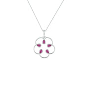 Pink Sapphire Pendant - Fashion Necklace with Created Pink Sapphires - jewelerize.com