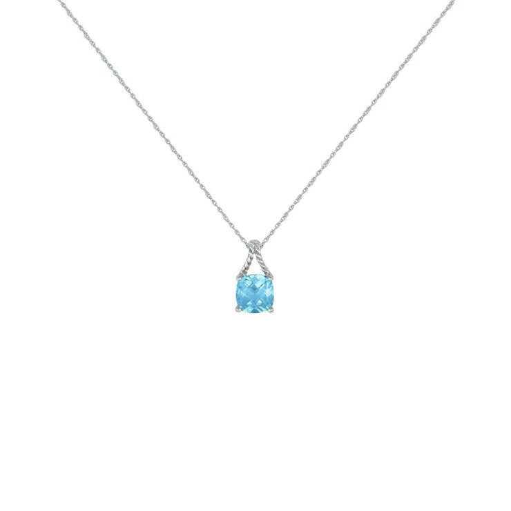Blue Topaz Fashion Pendant in Sterling Silver - jewelerize.com