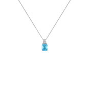 Blue Topaz Necklace - Blue & White Topaz Fashion Pendant in Silver - jewelerize.com