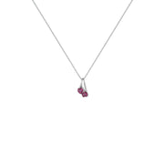 Created Ruby and Diamond Accent Double Heart Pendant - jewelerize.com